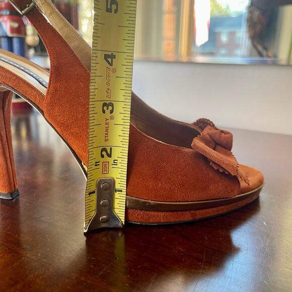 Claudia Ciuti Suede Slingback Platform Heels 8.5 - Picture 8 of 8